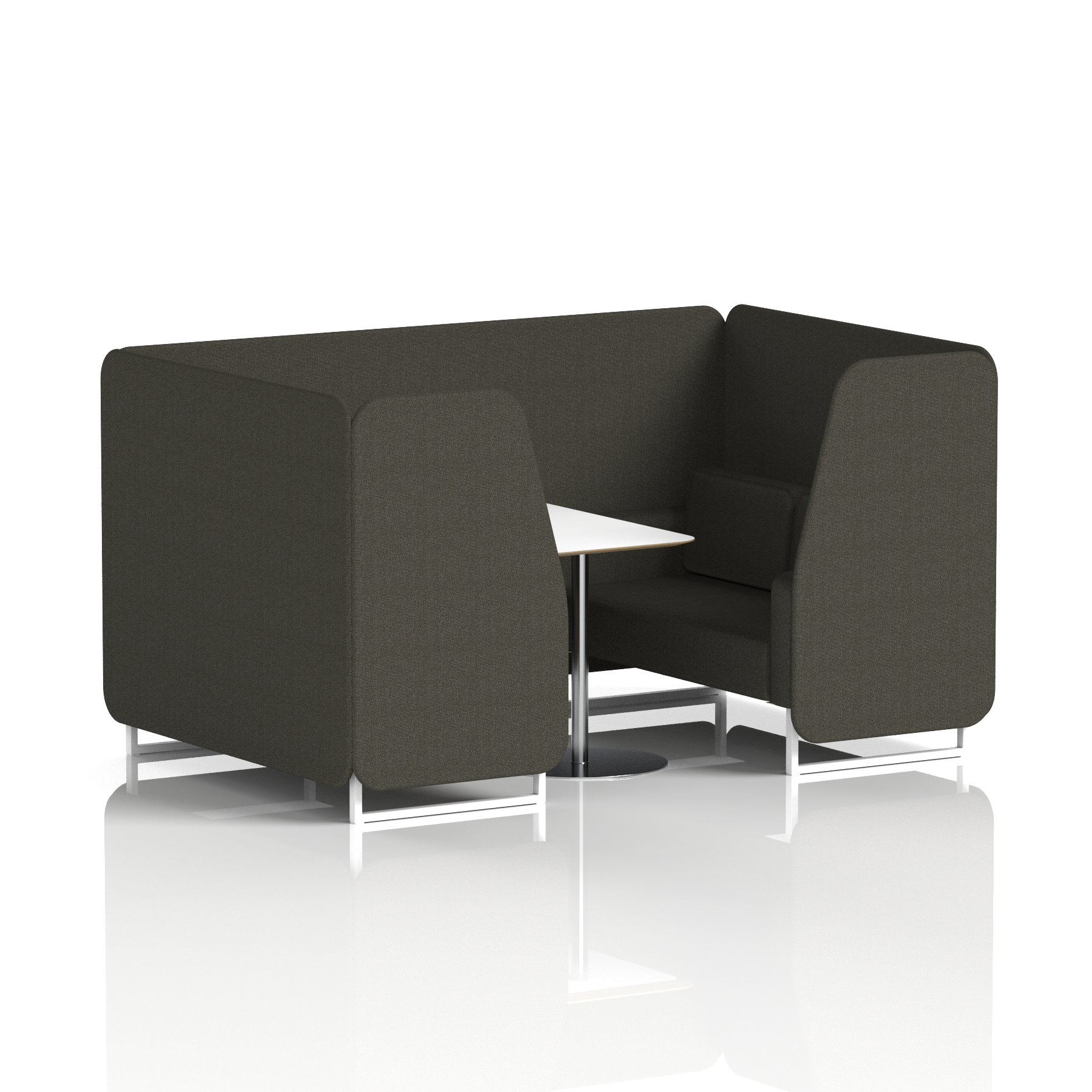 Brixworth Booth With White Legs And White Table In Single Tone