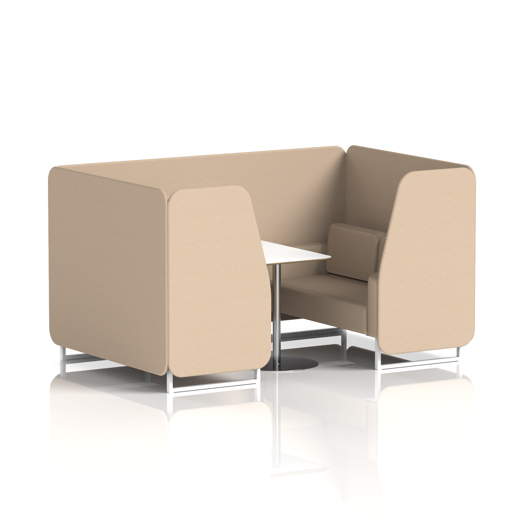 Brixworth Booth With White Legs And White Table In Single Tone