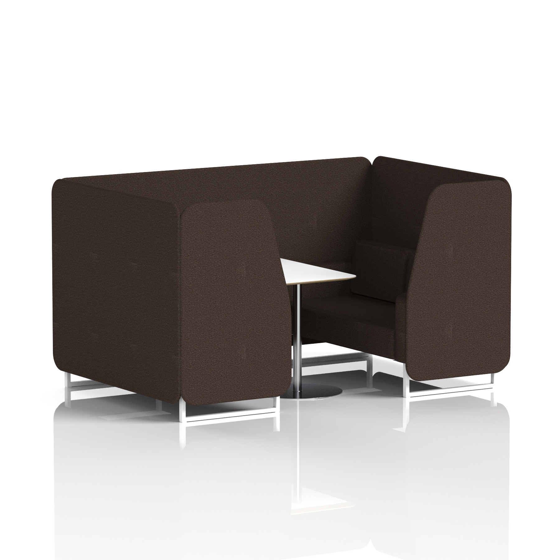 Brixworth Booth With White Legs And White Table In Single Tone