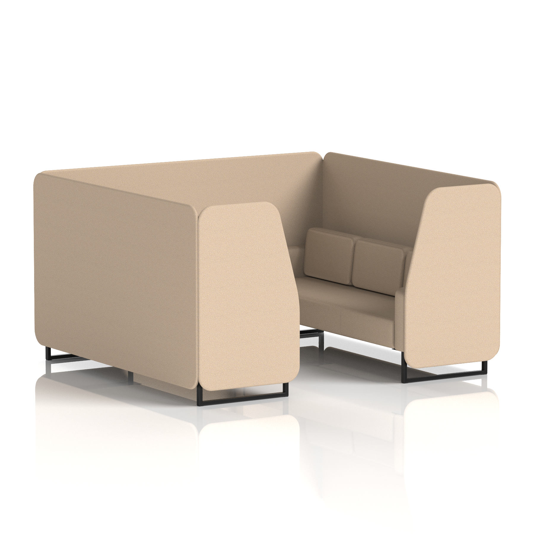 Brixworth Booth With Black Legs in Single Tone