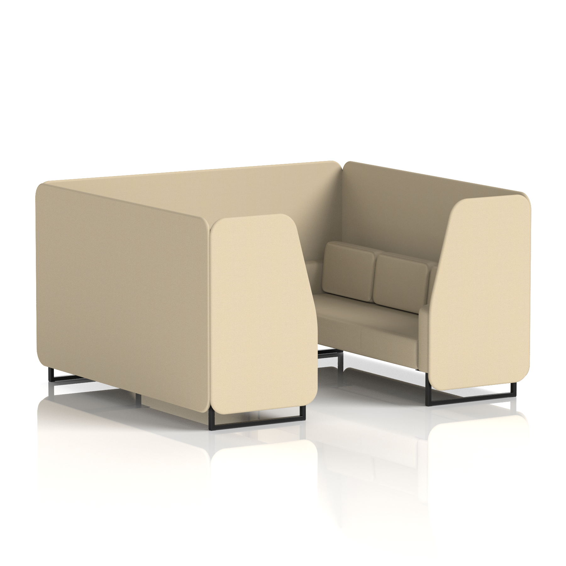 Brixworth Booth With Black Legs in Single Tone