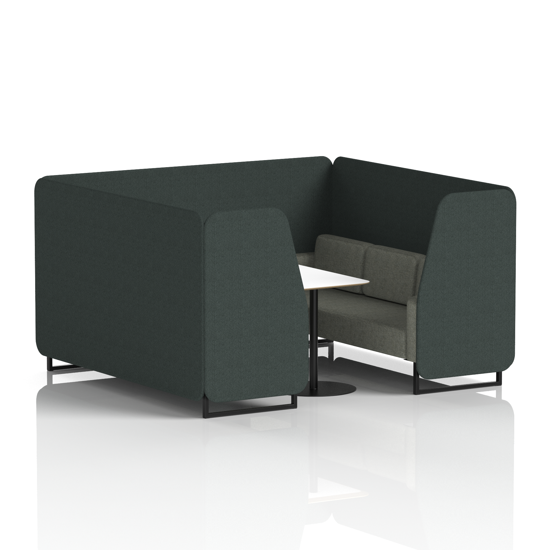 Brixworth Booth With Black Legs And White Table In Two Tone