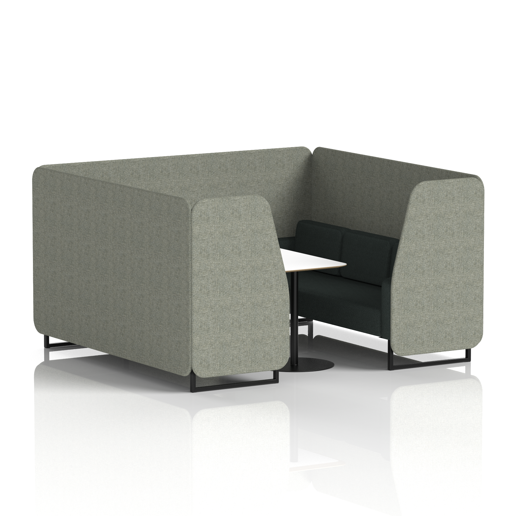 Brixworth Booth With Black Legs And White Table In Two Tone