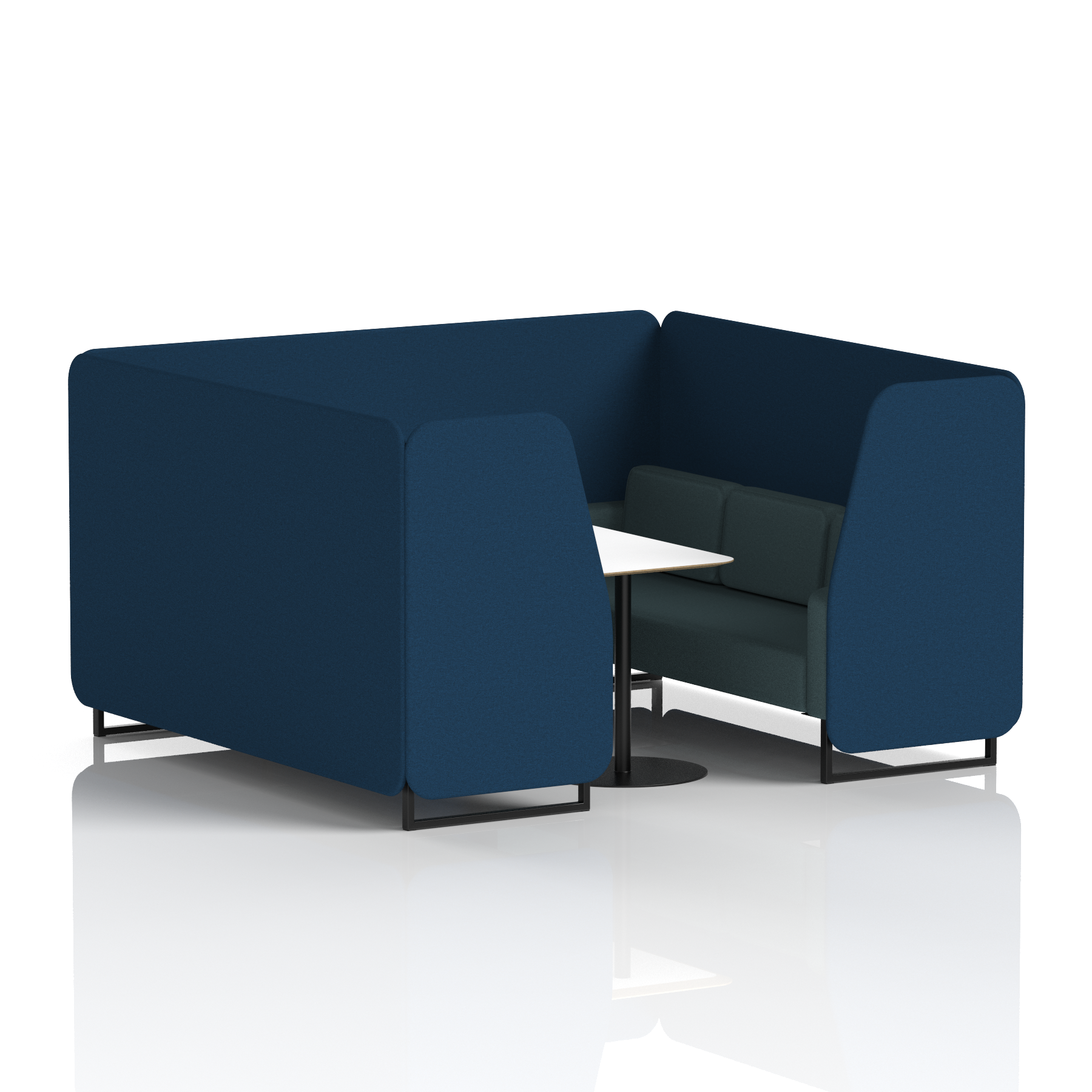 Brixworth Booth With Black Legs And White Table In Two Tone