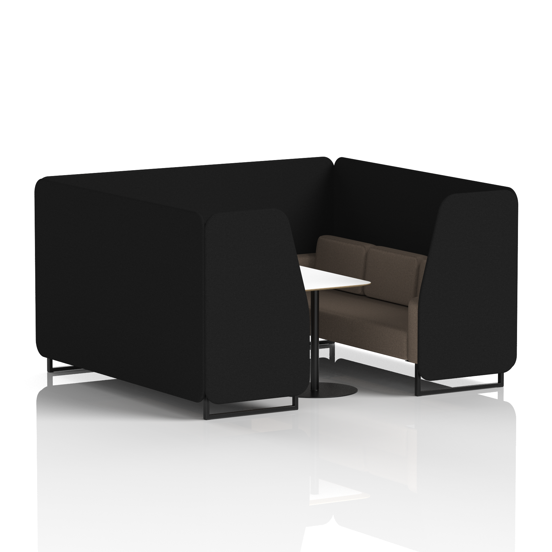 Brixworth Booth With Black Legs And White Table In Two Tone