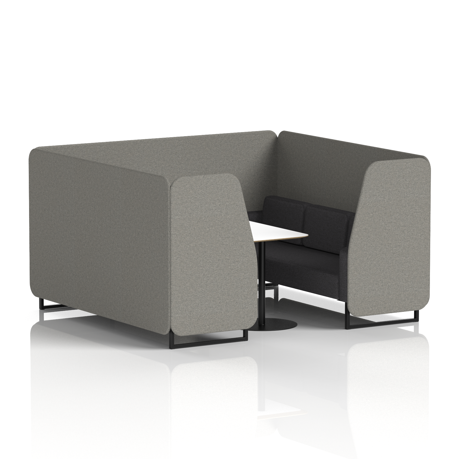 Brixworth Booth With Black Legs And White Table In Two Tone