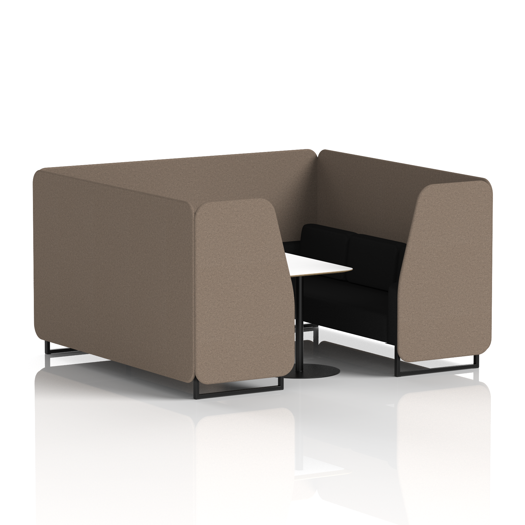 Brixworth Booth With Black Legs And White Table In Two Tone