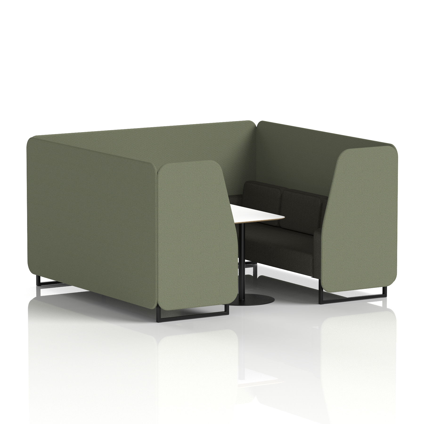 Brixworth Booth With Black Legs And White Table In Two Tone