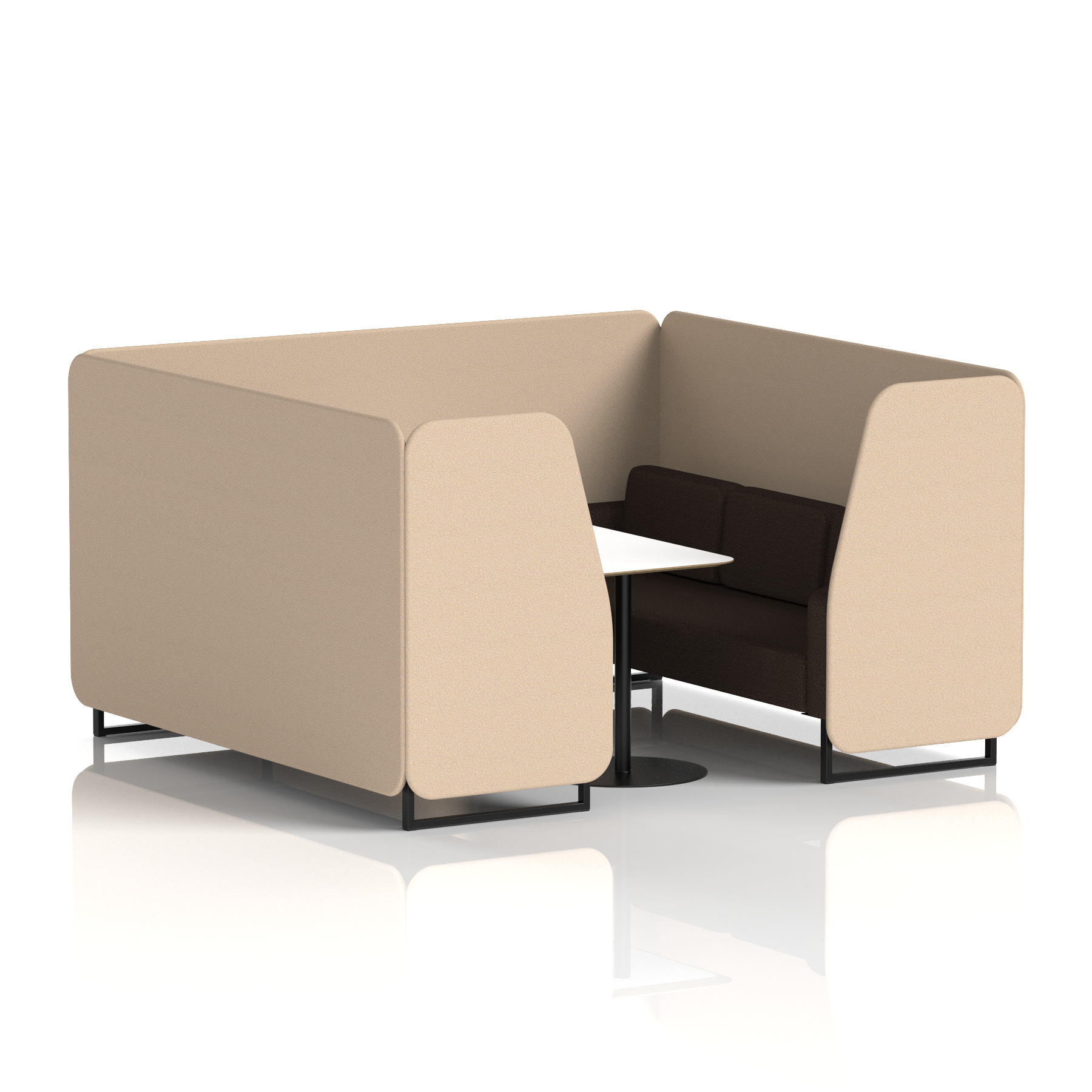 Brixworth Booth With Black Legs And White Table In Two Tone