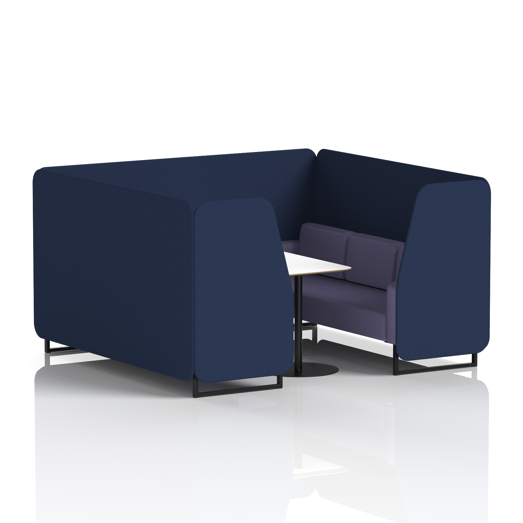 Brixworth Booth With Black Legs And White Table In Two Tone