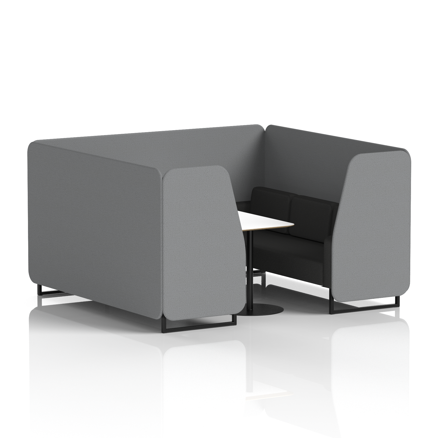 Brixworth Booth With Black Legs And White Table In Two Tone