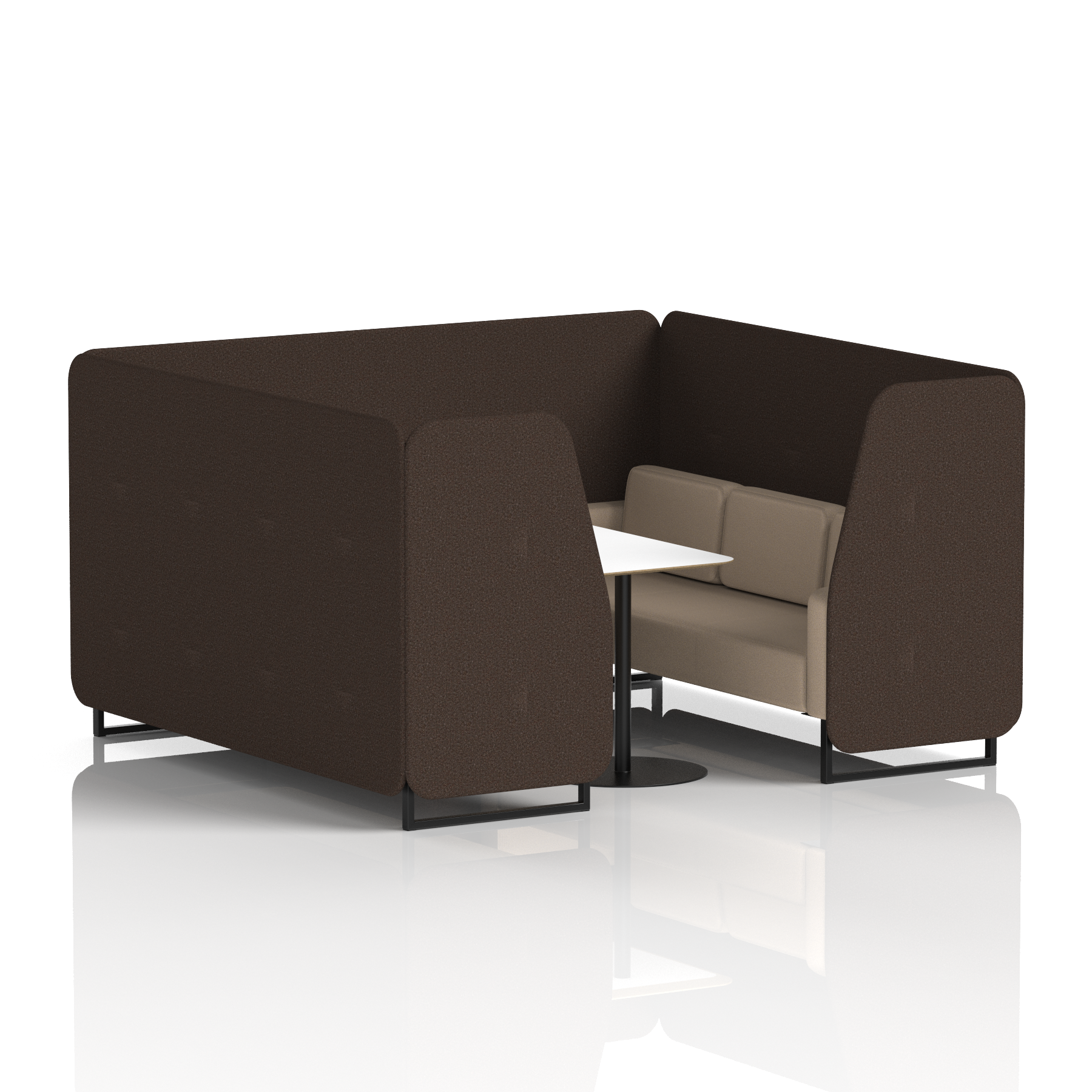 Brixworth Booth With Black Legs And White Table In Two Tone