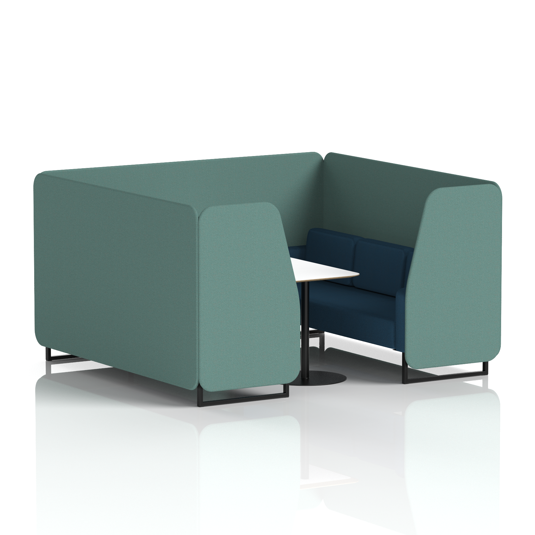 Brixworth Booth With Black Legs And White Table In Two Tone