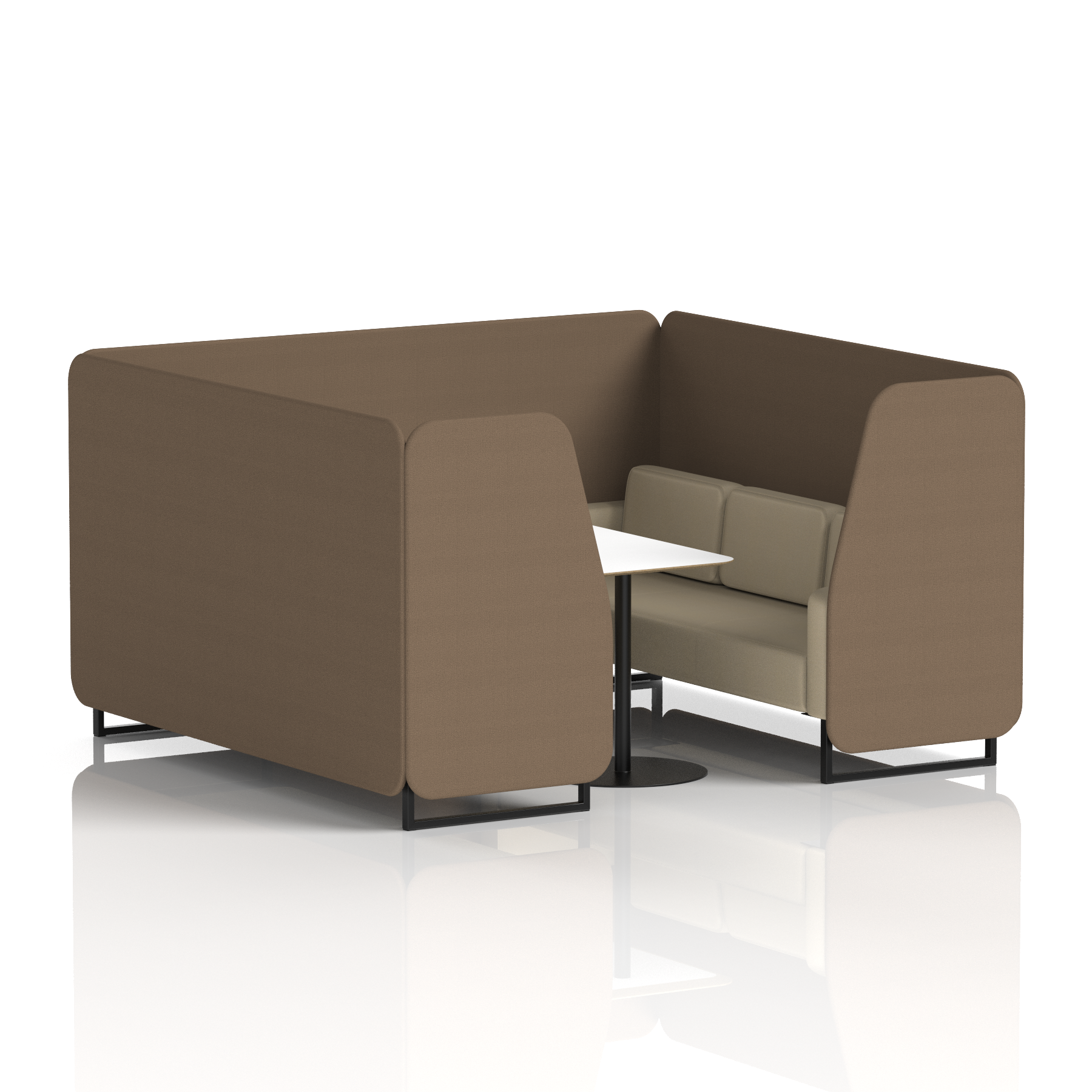 Brixworth Booth With Black Legs And White Table In Two Tone