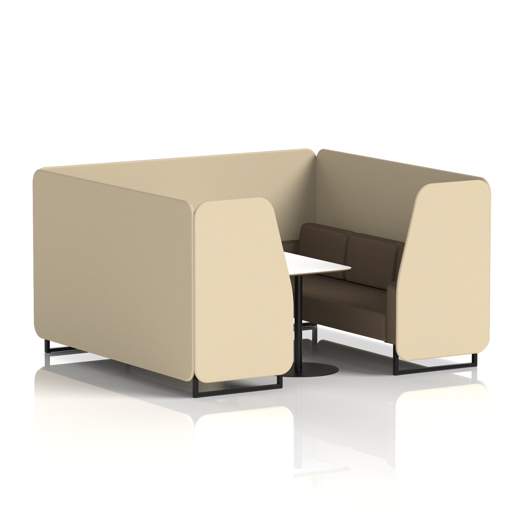 Brixworth Booth With Black Legs And White Table In Two Tone