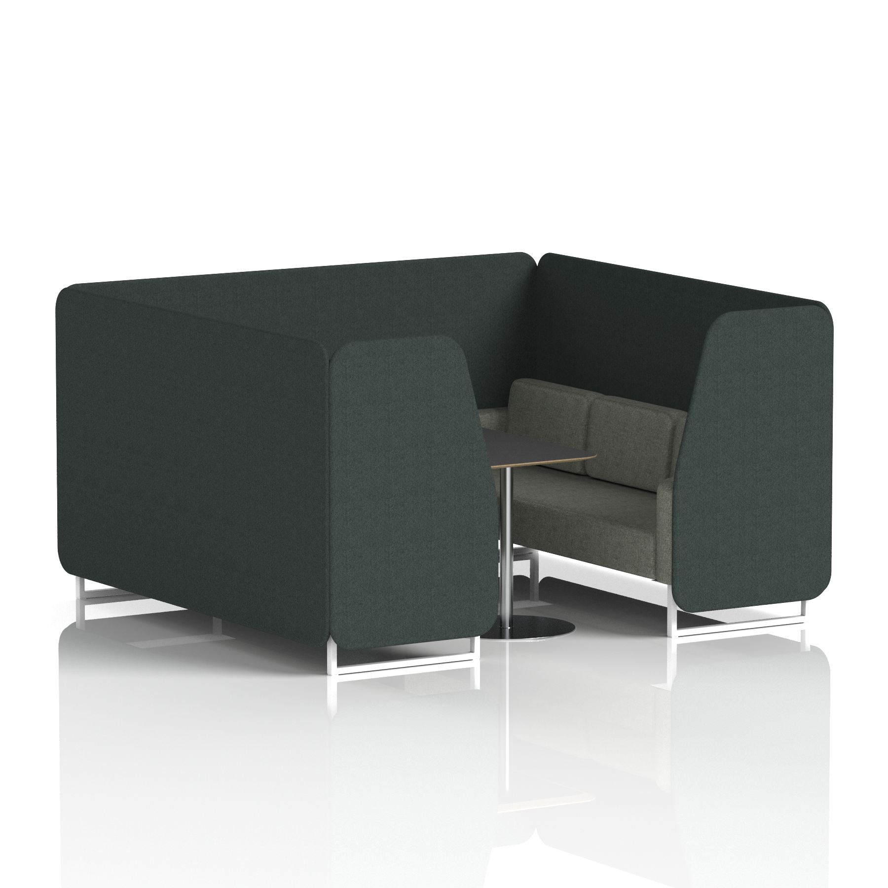 Brixworth Booth With White Legs And Black Table In Two Tone