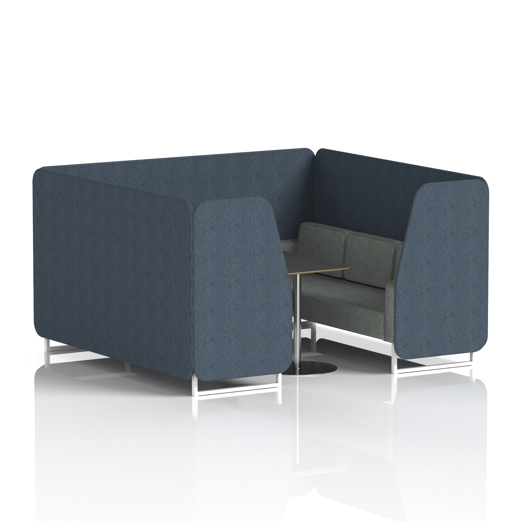 Brixworth Booth With White Legs And Black Table In Two Tone