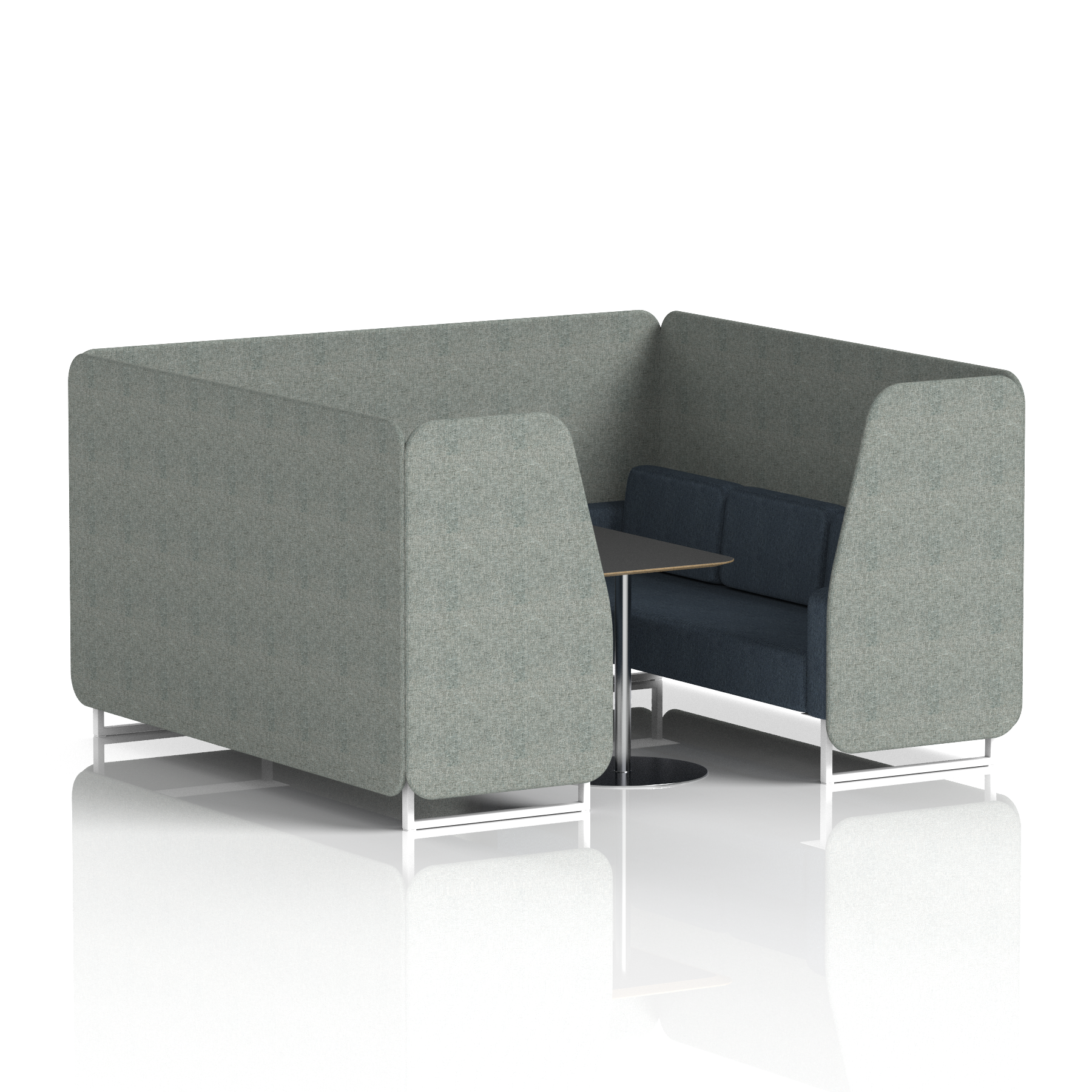 Brixworth Booth With White Legs And Black Table In Two Tone