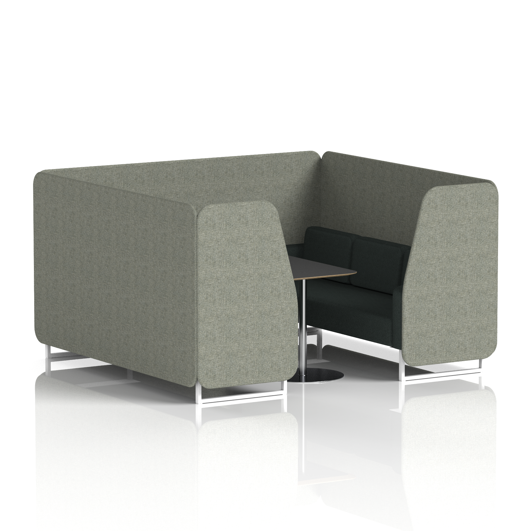 Brixworth Booth With White Legs And Black Table In Two Tone