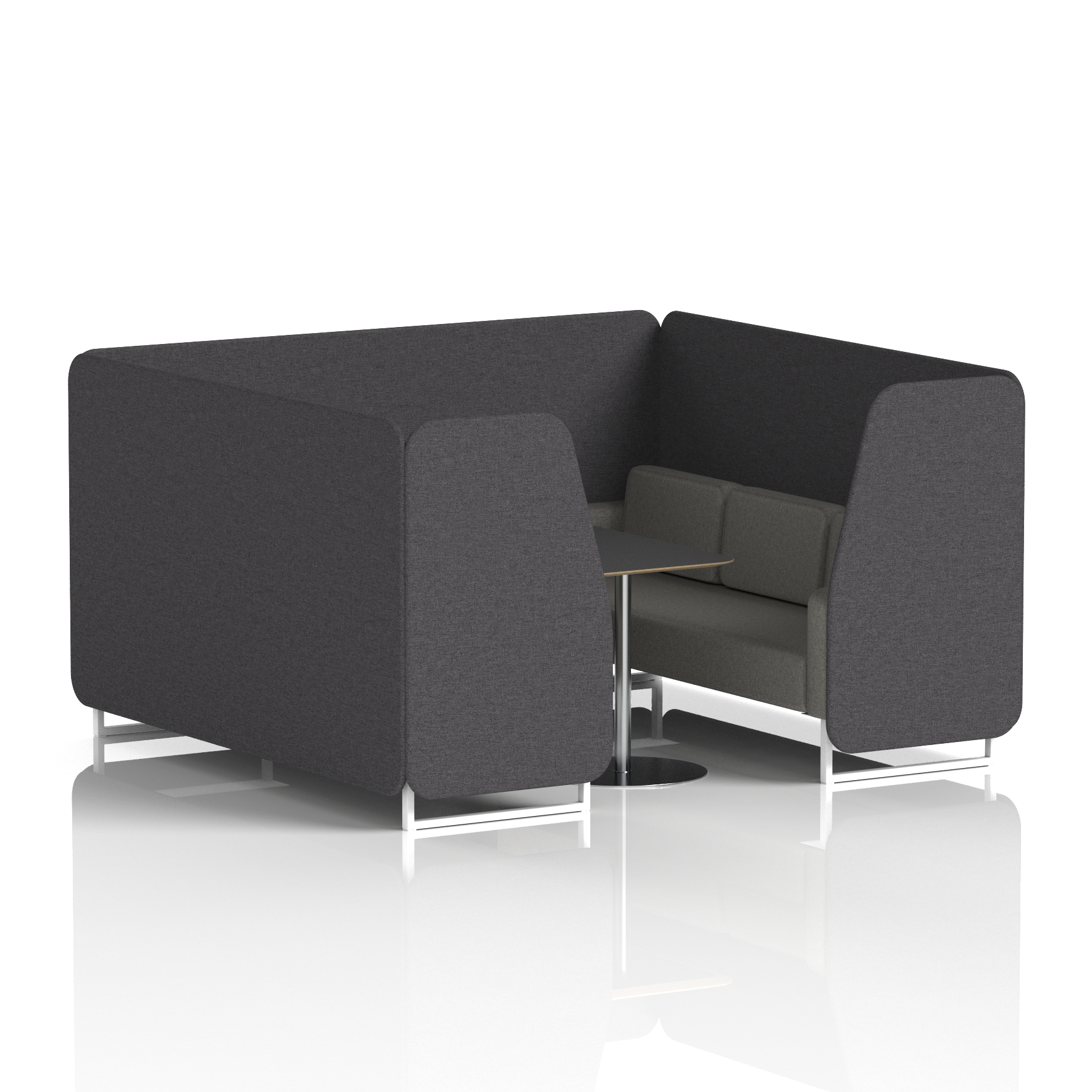 Brixworth Booth With White Legs And Black Table In Two Tone