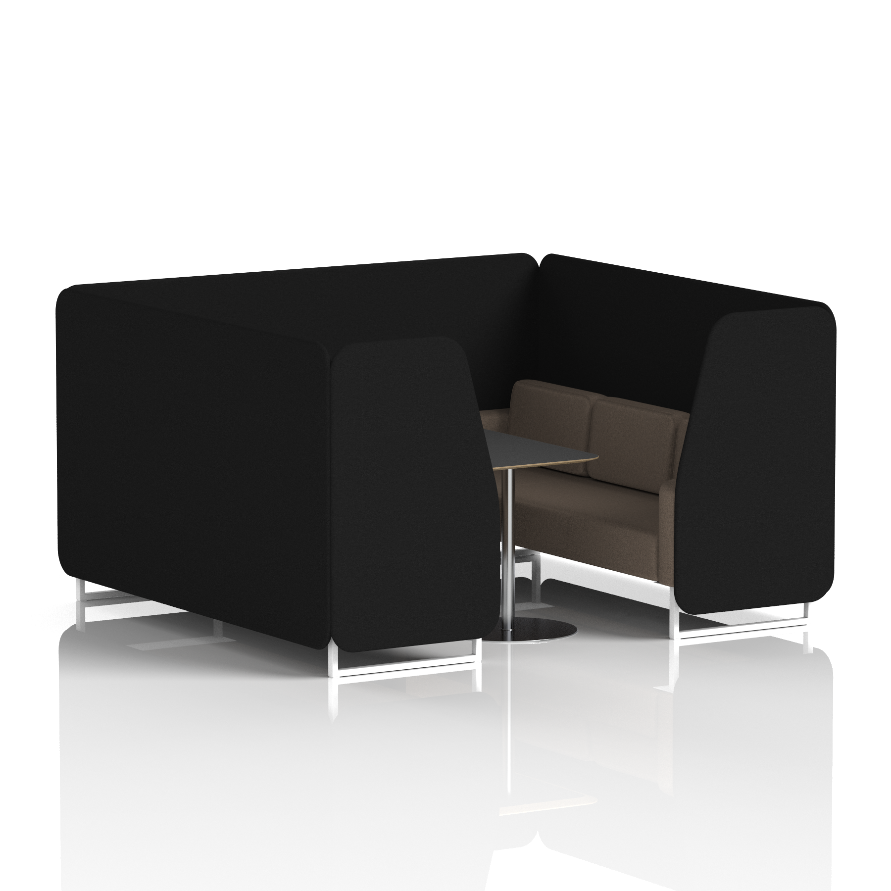 Brixworth Booth With White Legs And Black Table In Two Tone