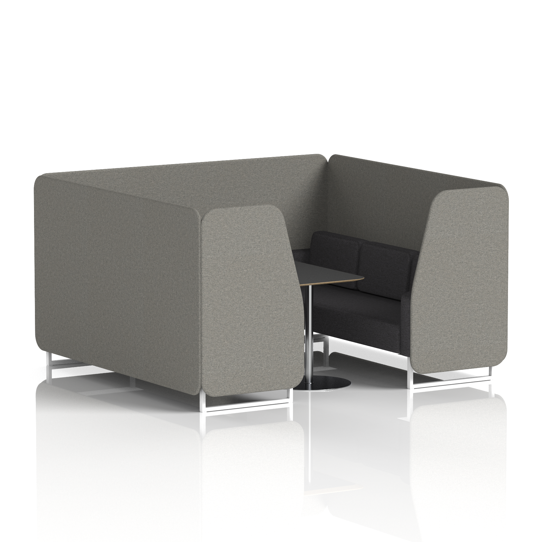 Brixworth Booth With White Legs And Black Table In Two Tone