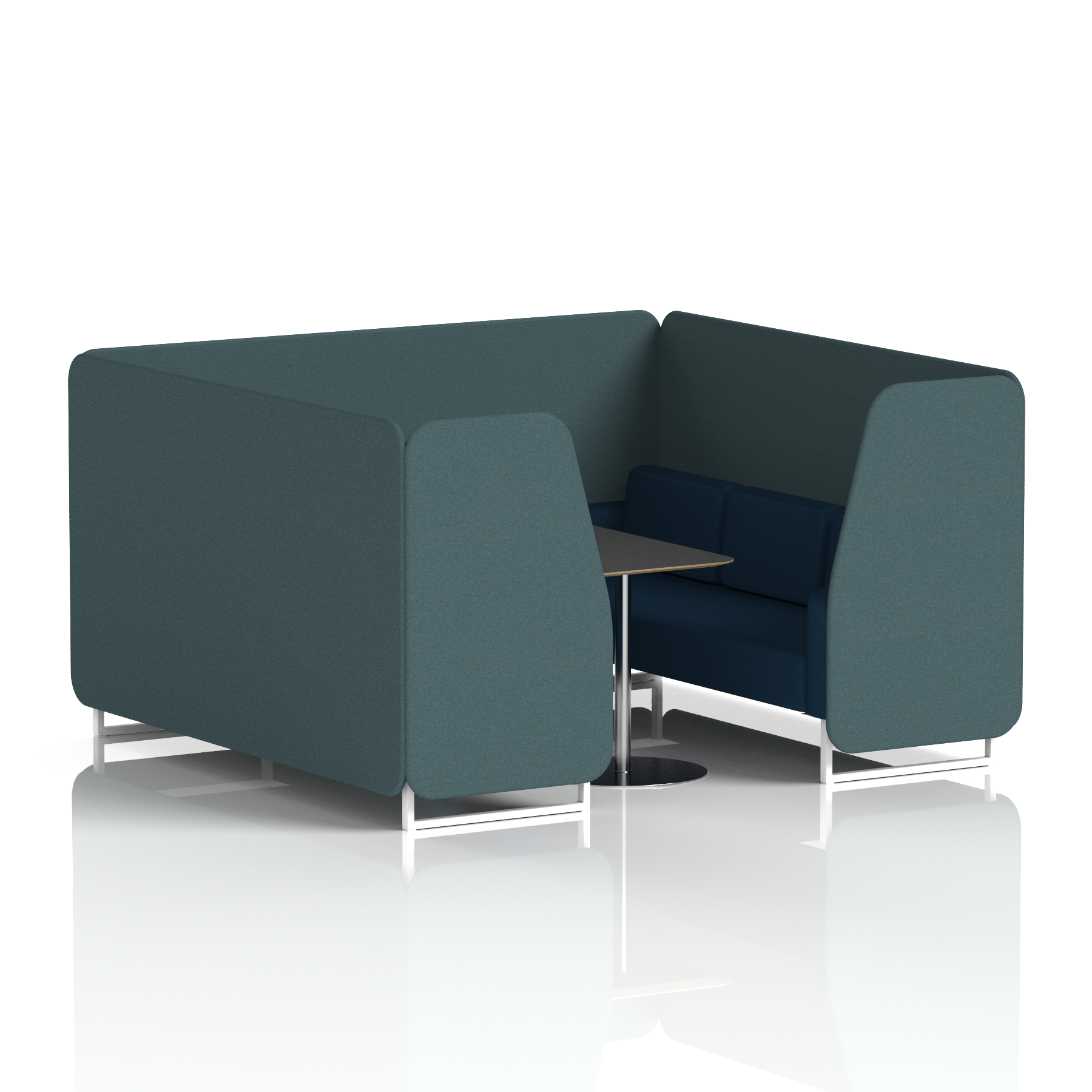 Brixworth Booth With White Legs And Black Table In Two Tone