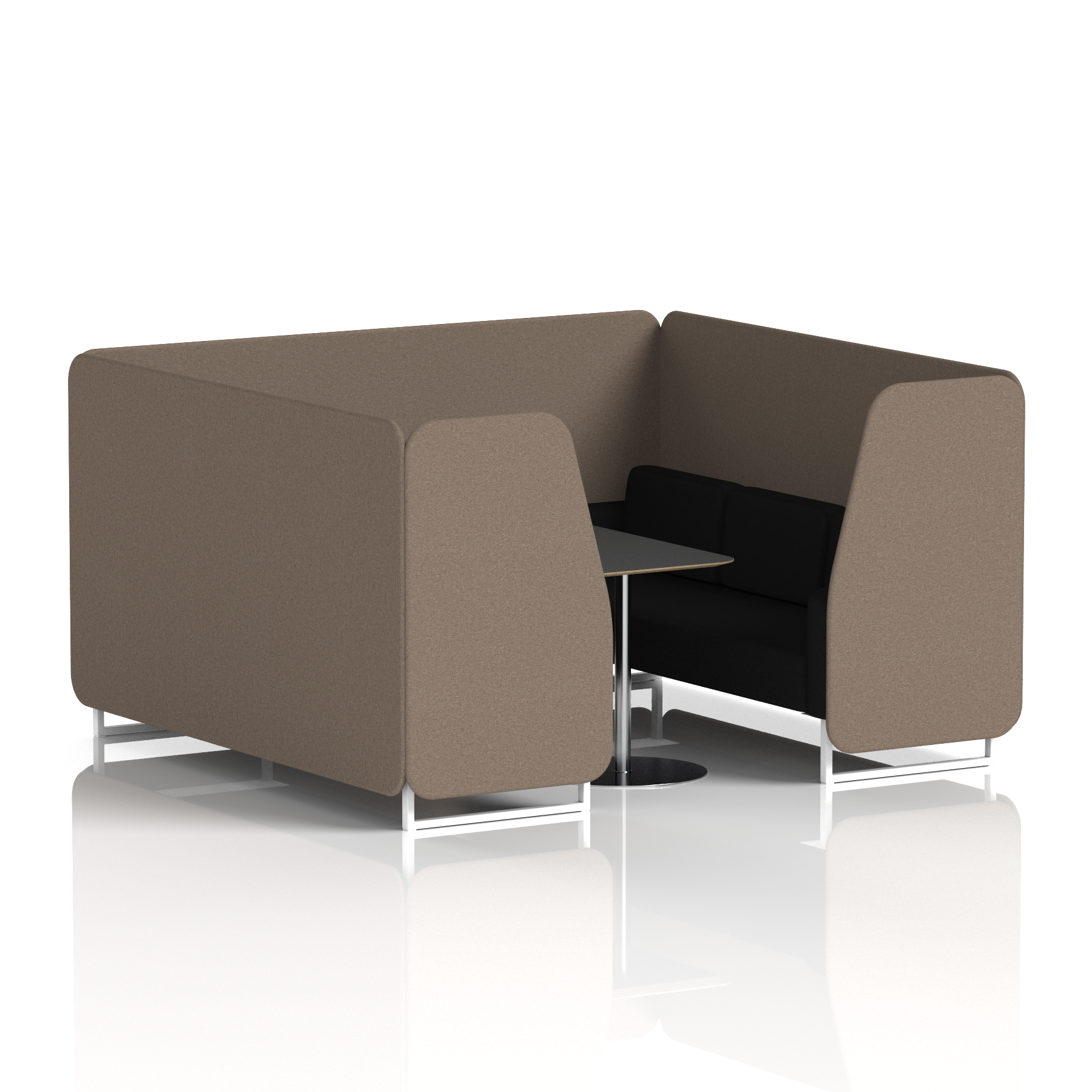 Brixworth Booth With White Legs And Black Table In Two Tone