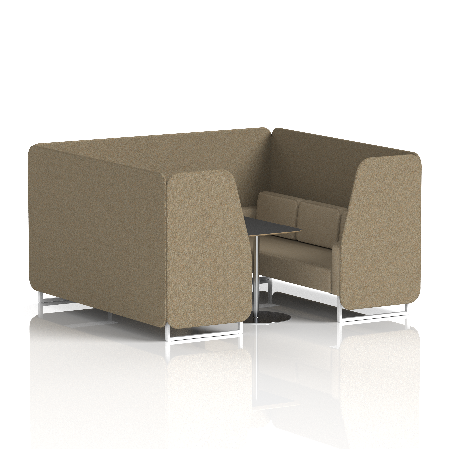 Brixworth Booth With White Legs And Black Table In Two Tone