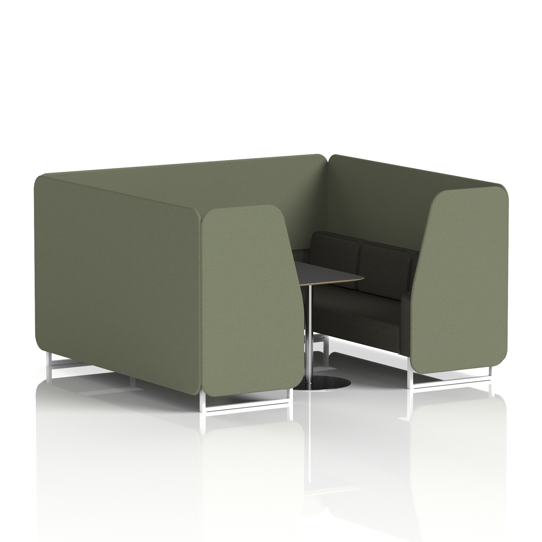 Brixworth Booth With White Legs And Black Table In Two Tone