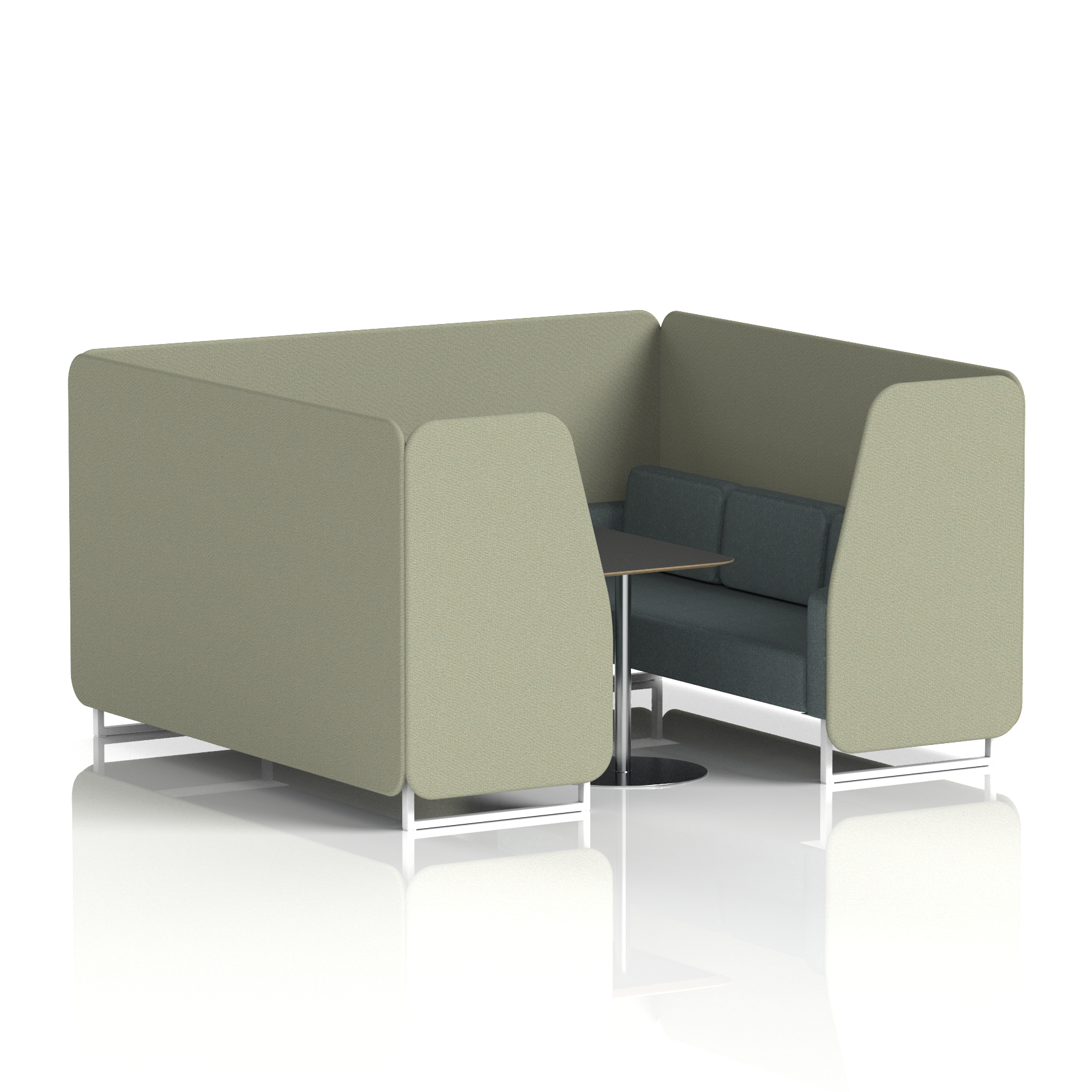 Brixworth Booth With White Legs And Black Table In Two Tone