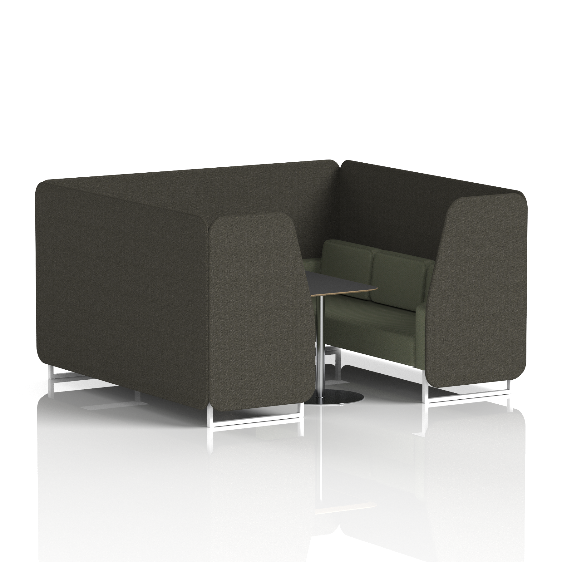 Brixworth Booth With White Legs And Black Table In Two Tone