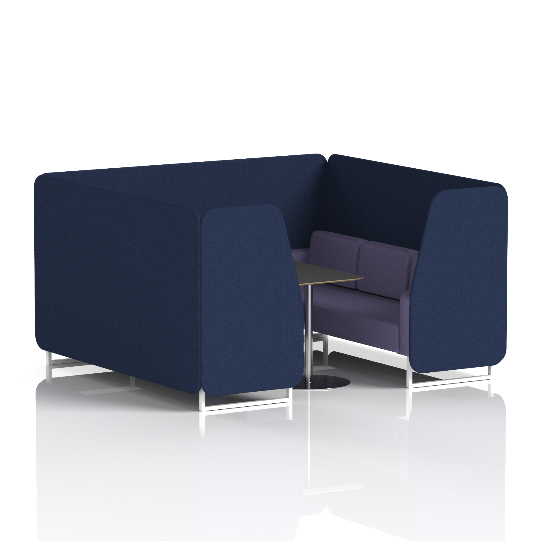 Brixworth Booth With White Legs And Black Table In Two Tone