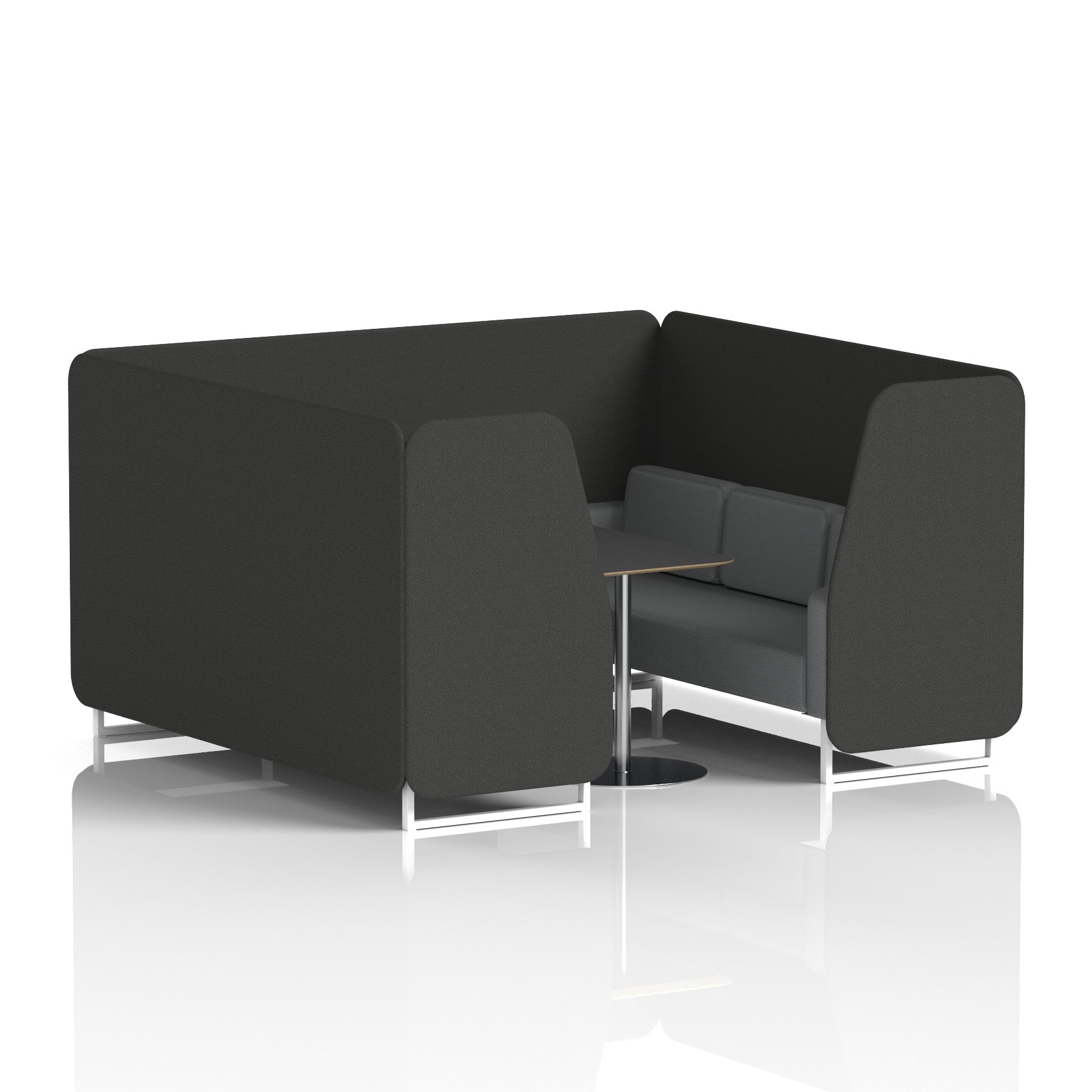 Brixworth Booth With White Legs And Black Table In Two Tone