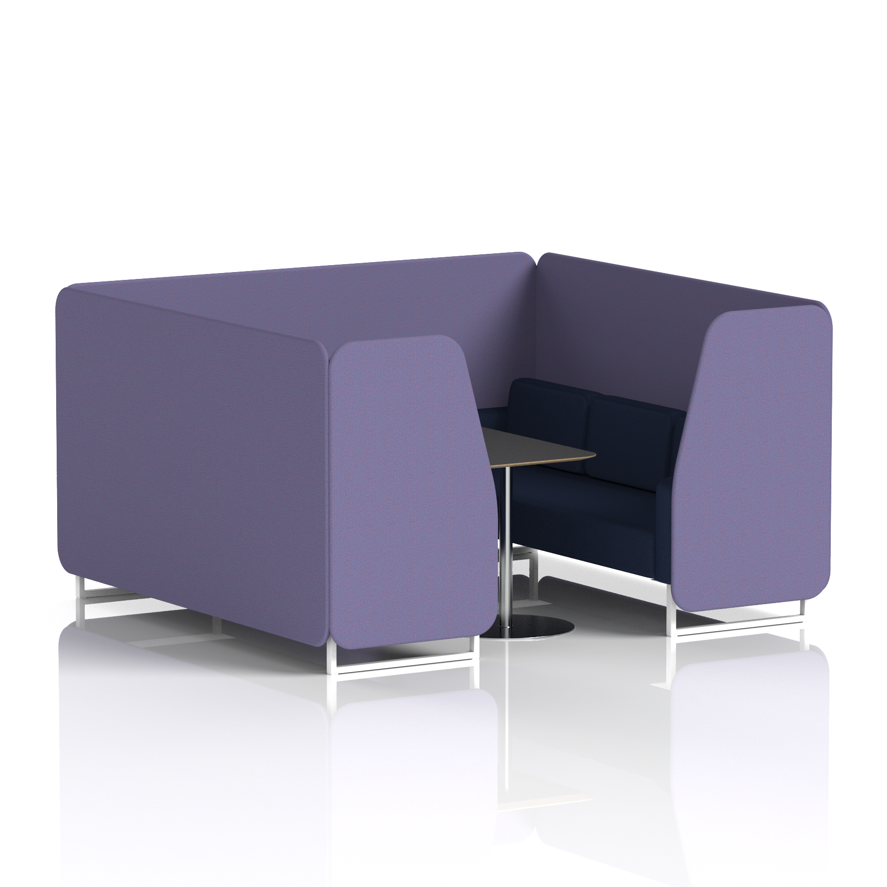 Brixworth Booth With White Legs And Black Table In Two Tone