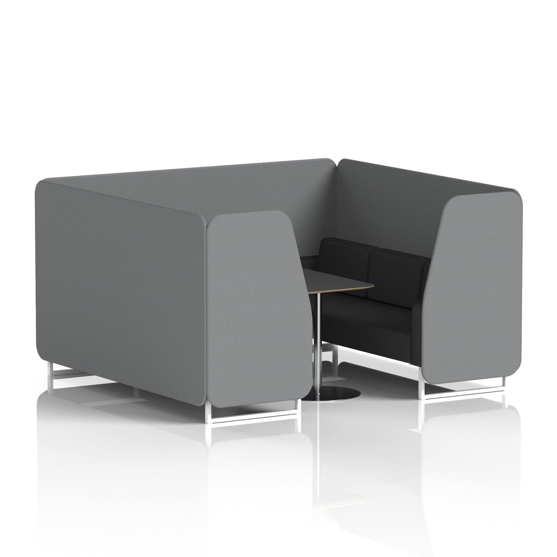 Brixworth Booth With White Legs And Black Table In Two Tone