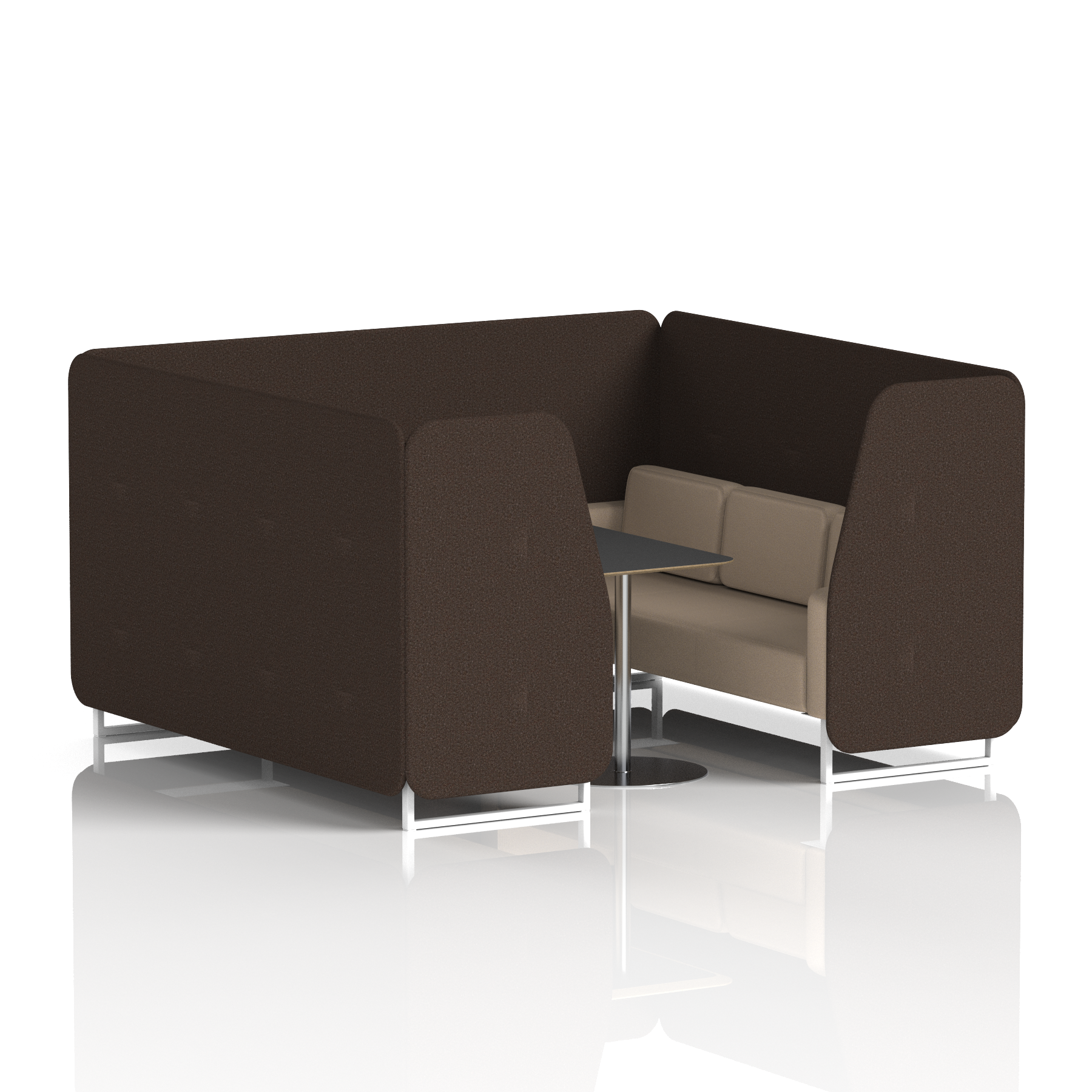 Brixworth Booth With White Legs And Black Table In Two Tone