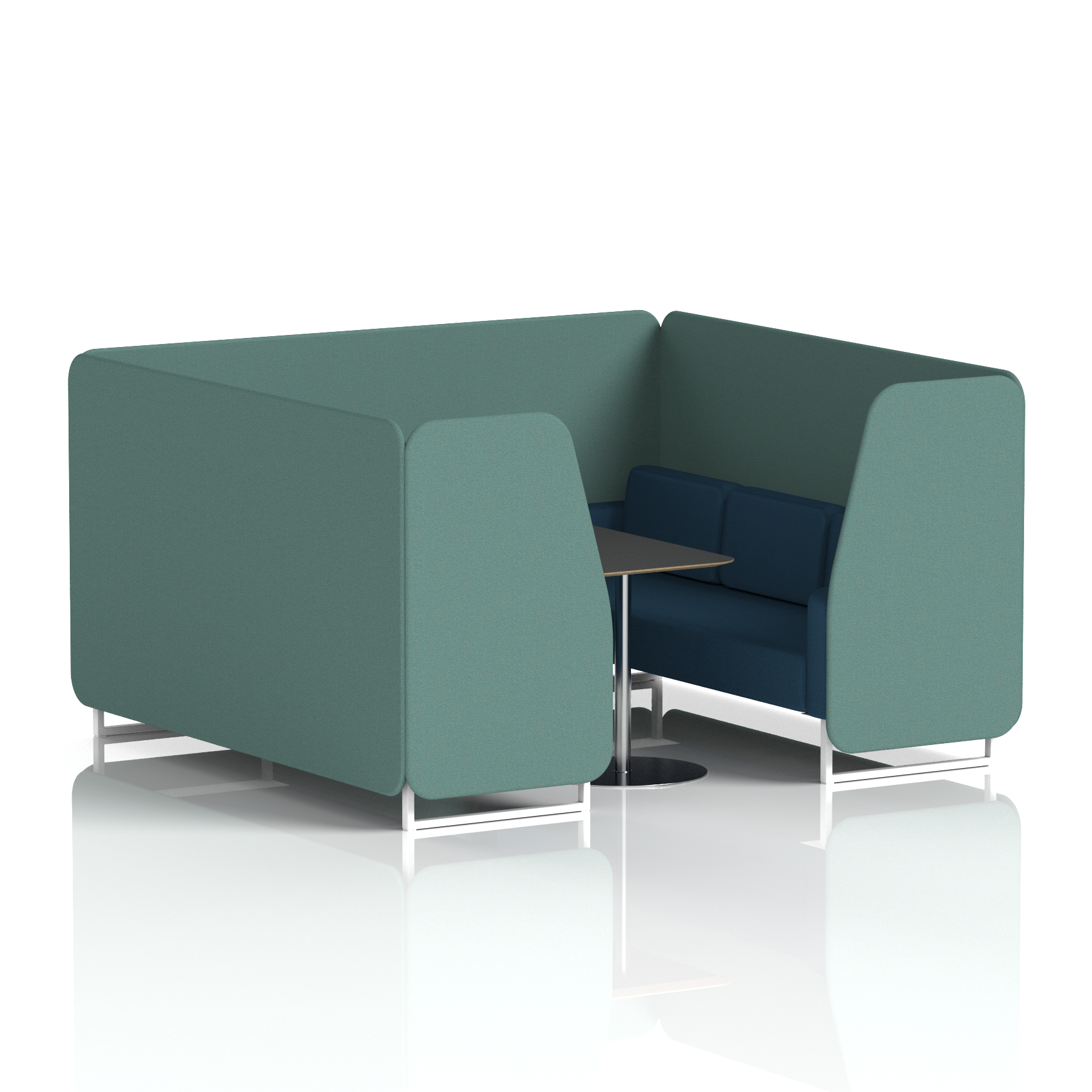 Brixworth Booth With White Legs And Black Table In Two Tone