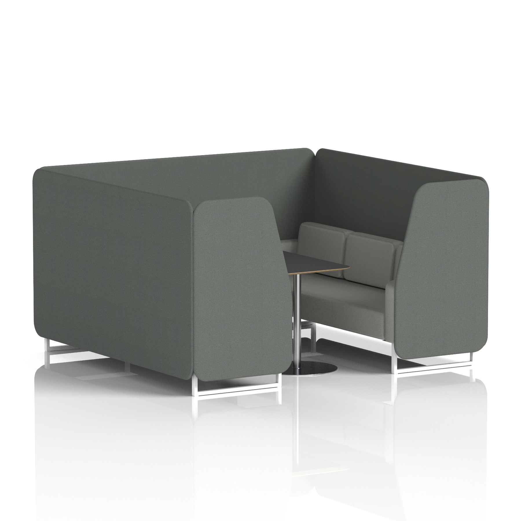 Brixworth Booth With White Legs And Black Table In Two Tone