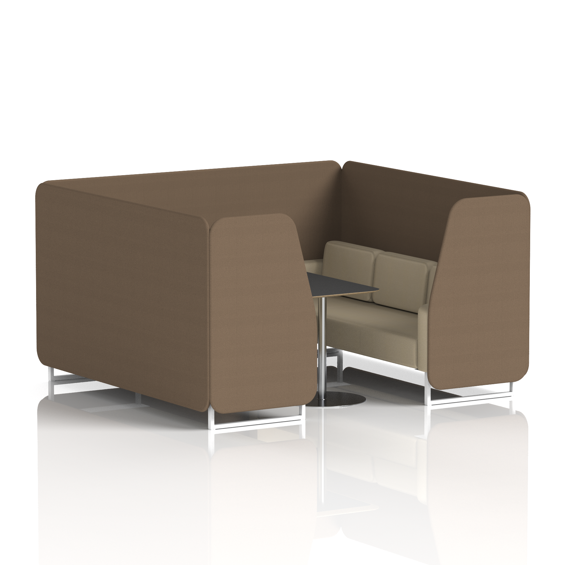 Brixworth Booth With White Legs And Black Table In Two Tone