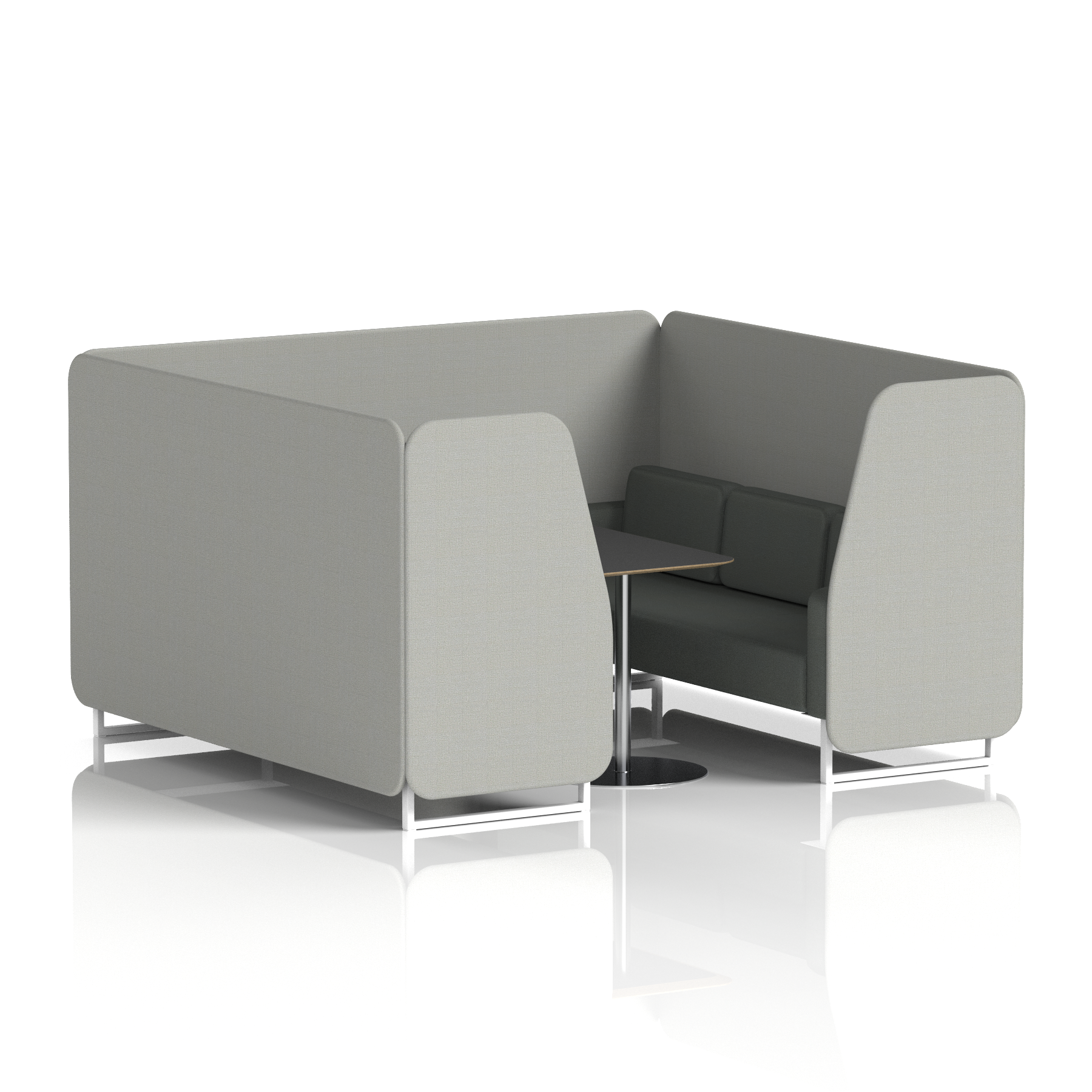 Brixworth Booth With White Legs And Black Table In Two Tone