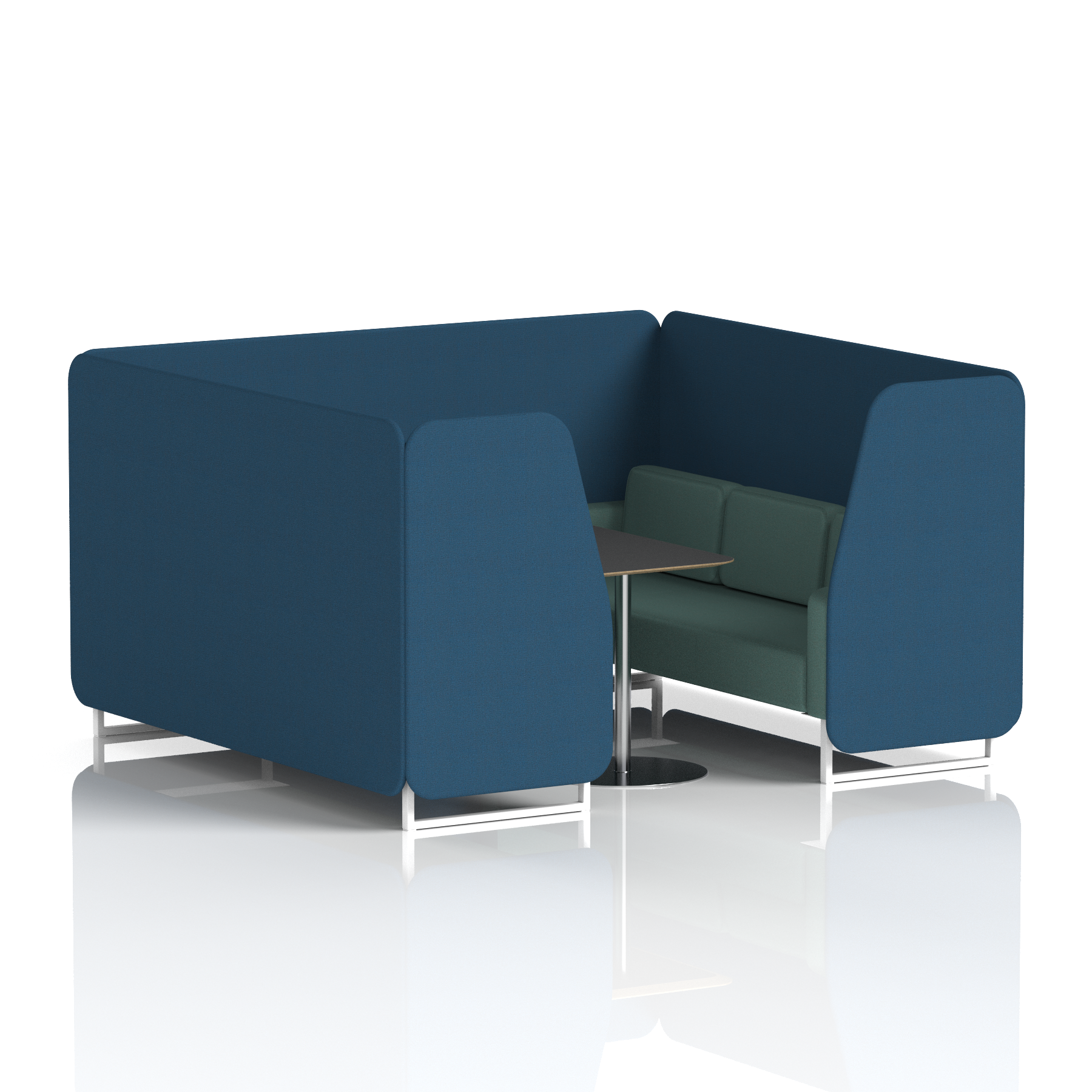 Brixworth Booth With White Legs And Black Table In Two Tone