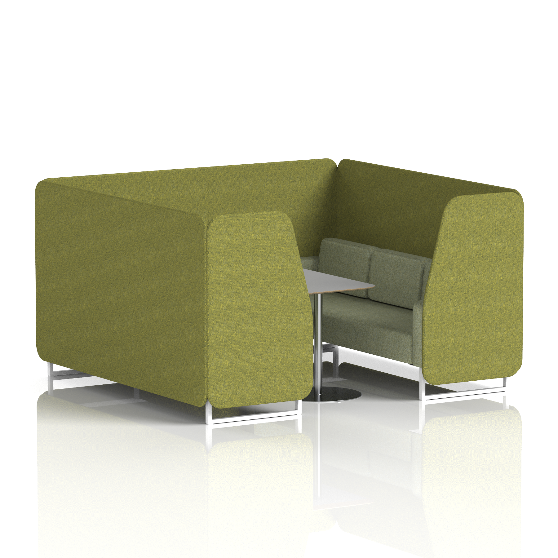 Brixworth Booth With White Legs And Grey Table In Two Tone