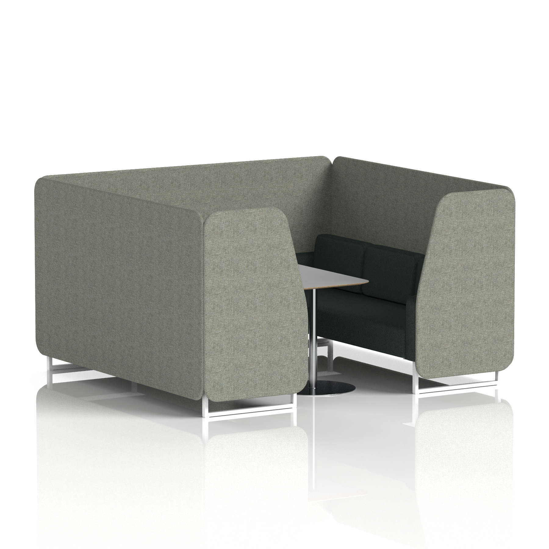 Brixworth Booth With White Legs And Grey Table In Two Tone