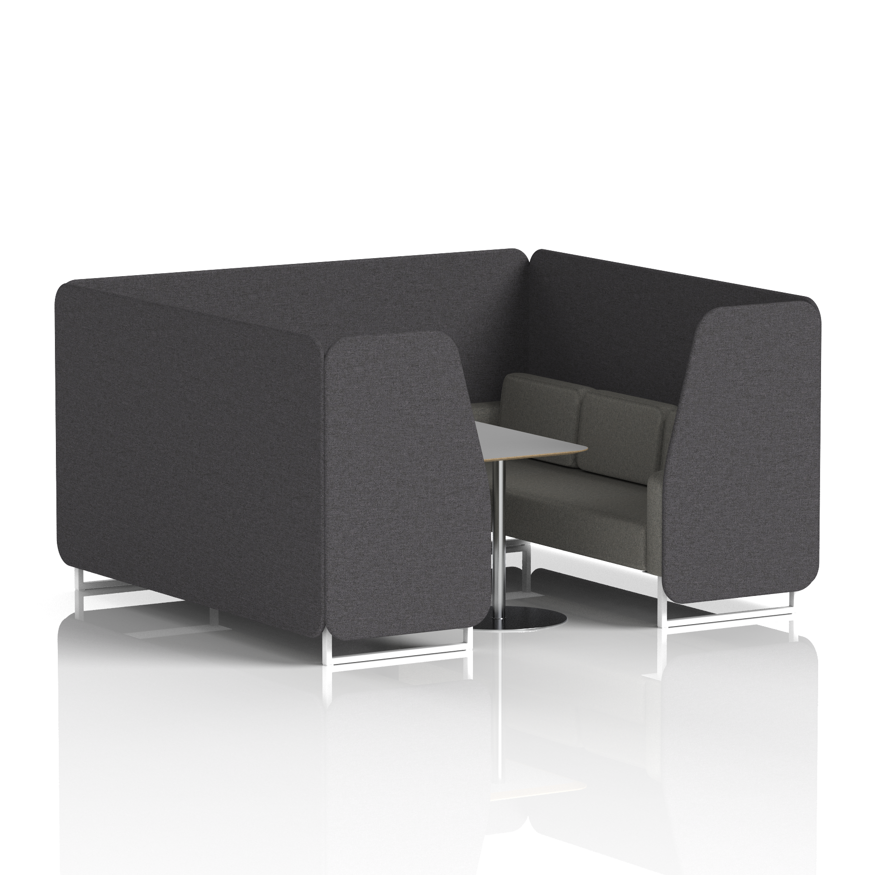 Brixworth Booth With White Legs And Grey Table In Two Tone