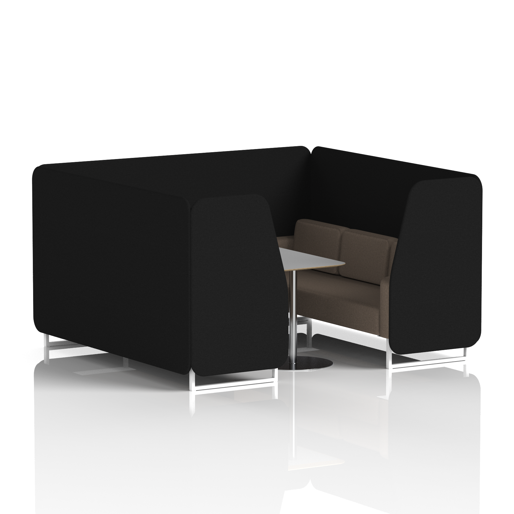 Brixworth Booth With White Legs And Grey Table In Two Tone