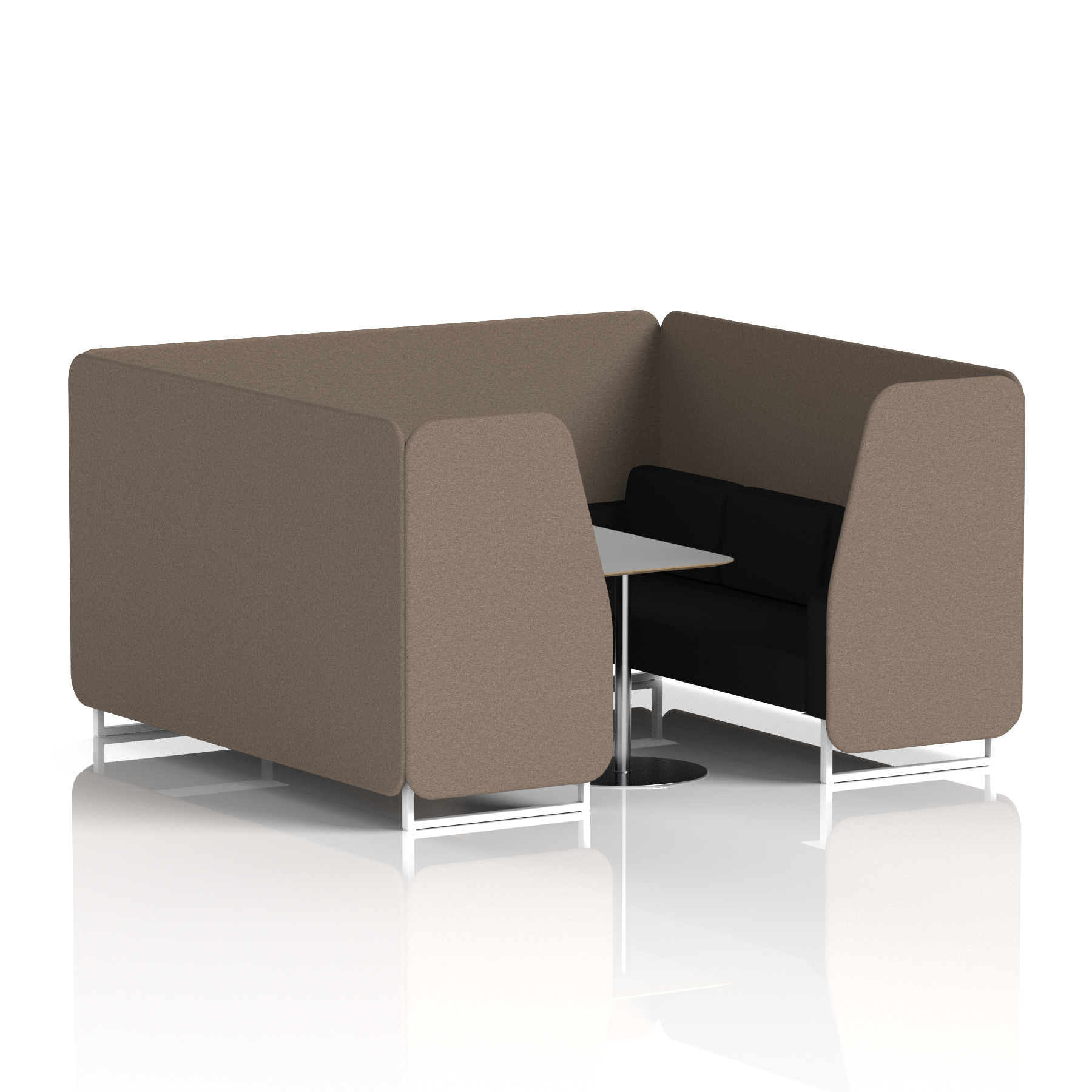 Brixworth Booth With White Legs And Grey Table In Two Tone