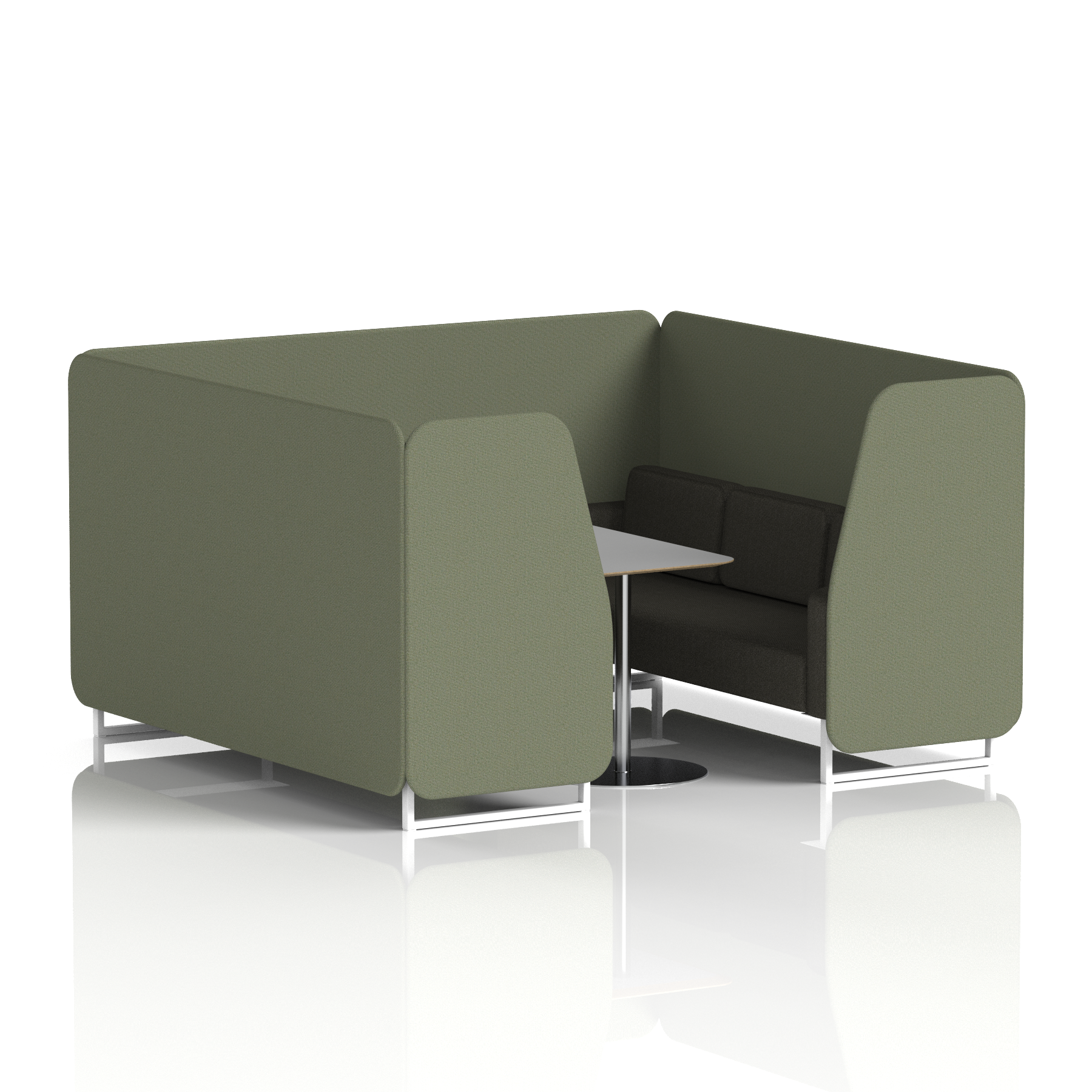 Brixworth Booth With White Legs And Grey Table In Two Tone