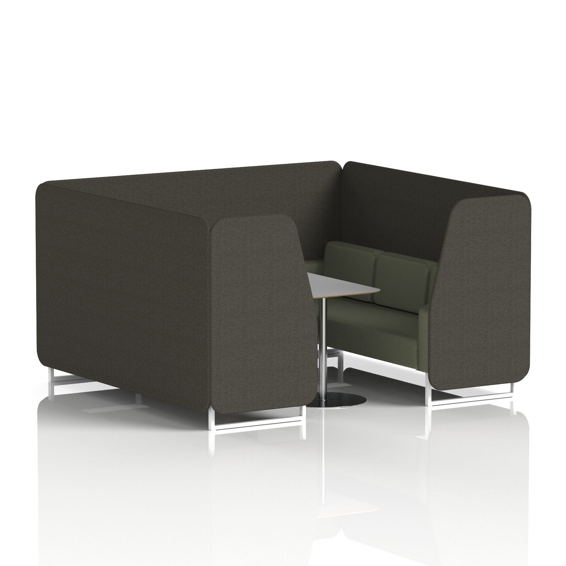 Brixworth Booth With White Legs And Grey Table In Two Tone