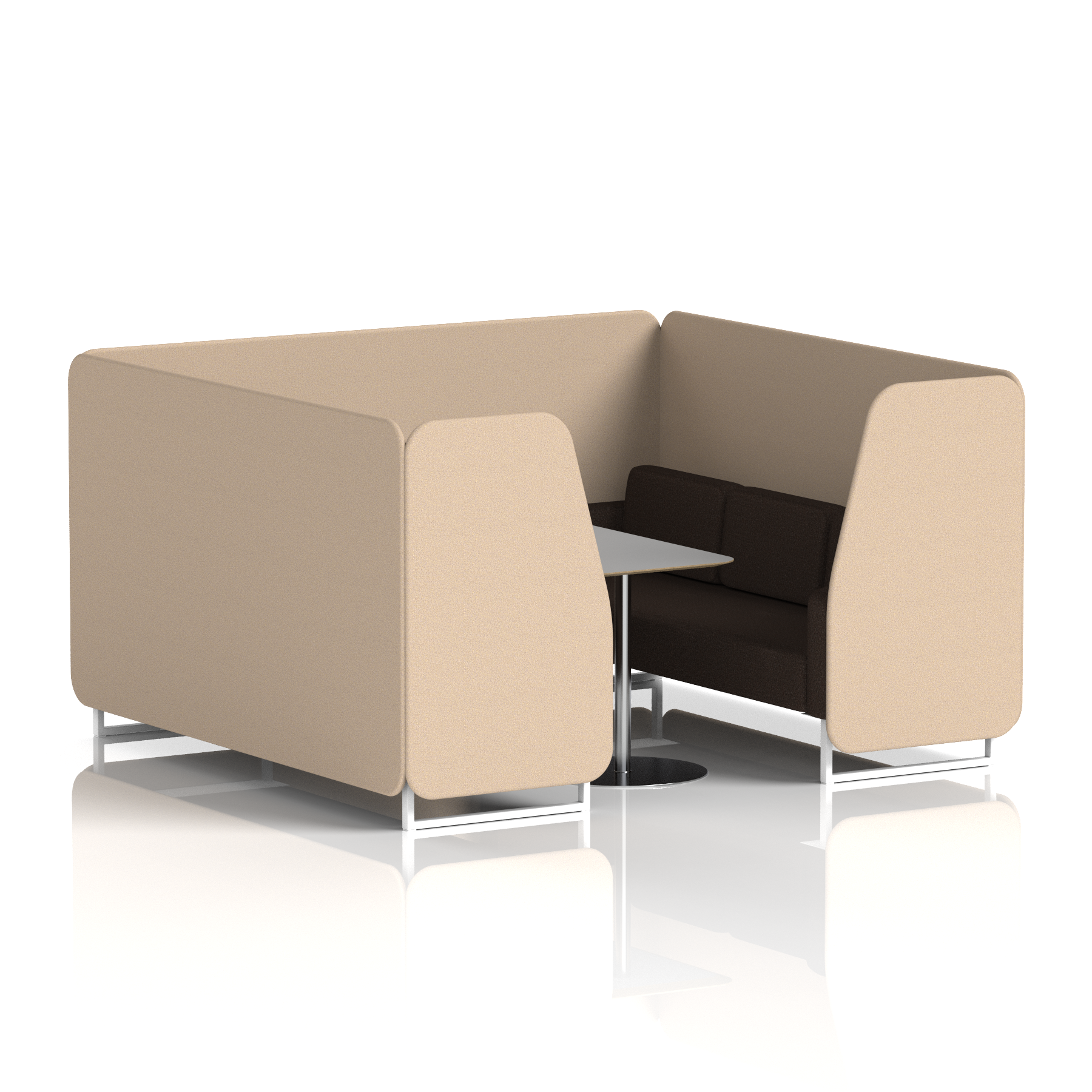 Brixworth Booth With White Legs And Grey Table In Two Tone